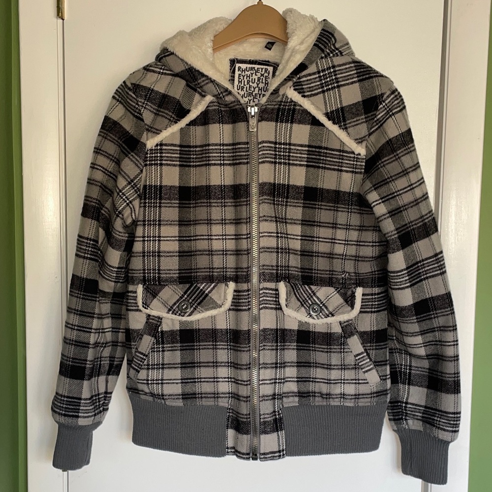 Plaid Hooded Y2k Jacket
